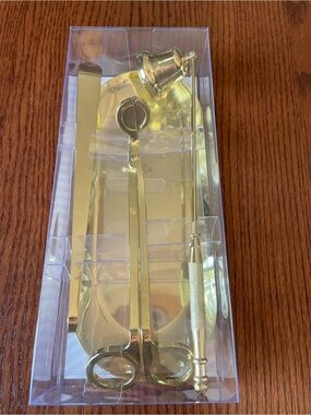 NWT Elements Gold Stainless Steel Candle Care Set - 4 Piece